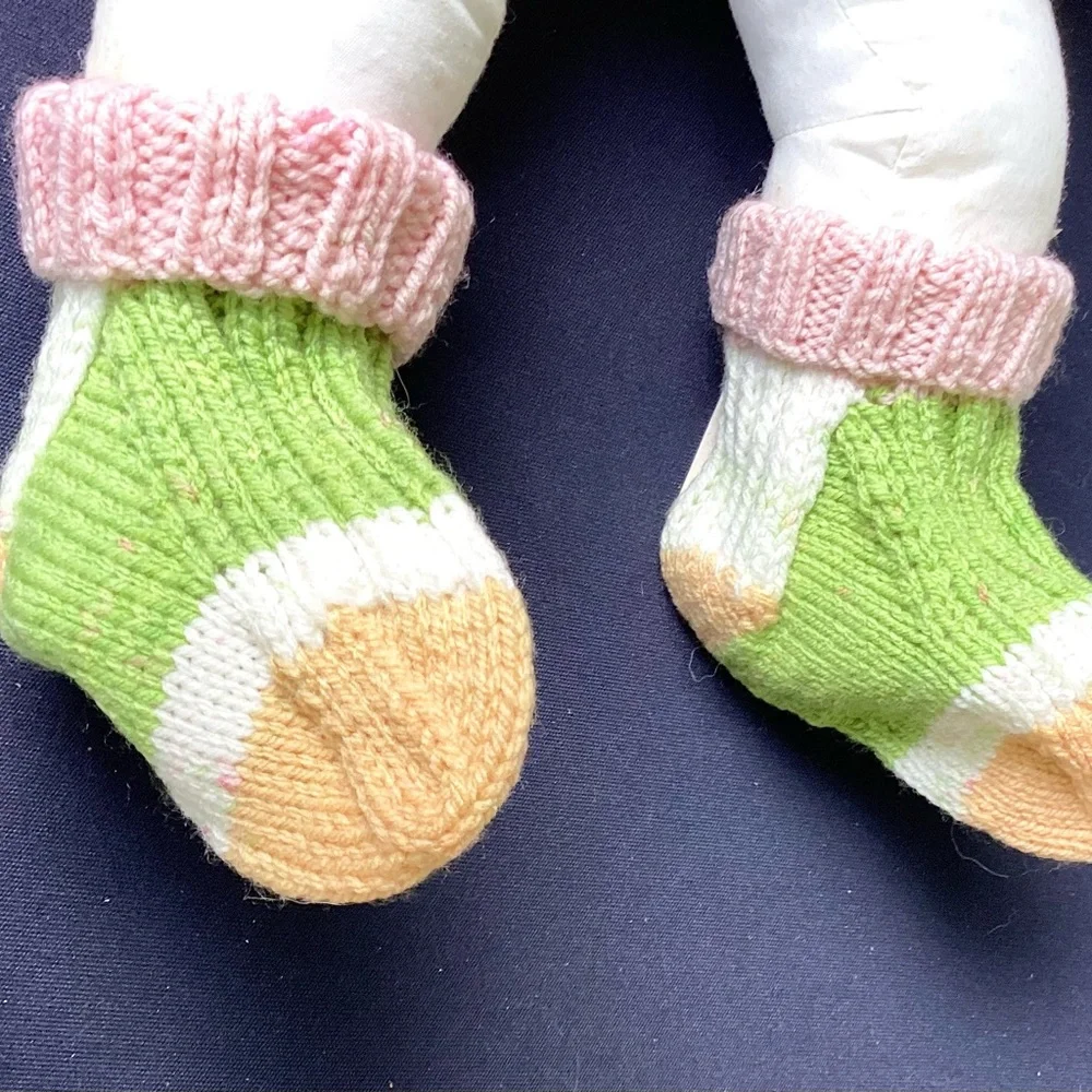 Socks Toddler Baby Accessories Hand CraftedPink Green White Orange Colorful Cozy